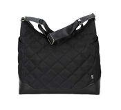 Bolso Hobo Oioi Diamont Quilt Black Whit Metalic Lining