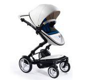Cochecito Mima Kobi Chasis Blanco Soft Pack Gris/ Azul Cobalto