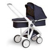 Silla de paseo Greentom Upp Azul con capazo y chasis blanco