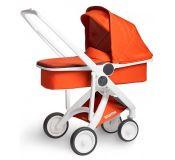 Silla de paseo Greentom Upp Naranja con capazo y chasis blanco