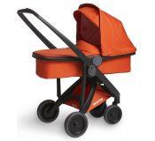 Silla de paseo Greentom Upp Naranja con capazo y chasis negro