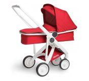 Silla de paseo Greentom Upp Roja con capazo y chasis blanco