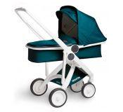 Silla de paseo Greentom Upp Turquesa con capazo y chasis blanco