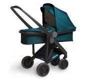 Silla de paseo Greentom Upp Turquesa con capazo y chasis negro