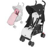 Silla De Paseo Maclaren Black Silver mas Saco universal powder pink