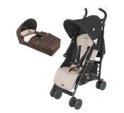 Silla De Paseo Maclaren Quest Champagne Con Cuco De Viaje Marron