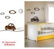 Vinilo Infantil Figura Y Fondo Coche